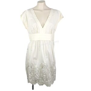 NEW BCBGeneration Ivory Embroidered Scallop Dress Size 8